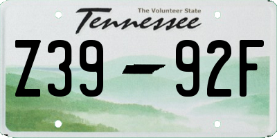 TN license plate Z3992F