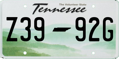 TN license plate Z3992G