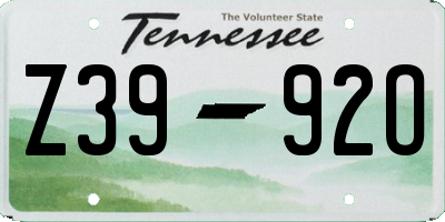 TN license plate Z3992O