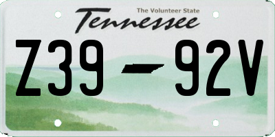 TN license plate Z3992V