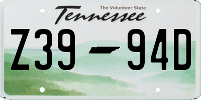 TN license plate Z3994D
