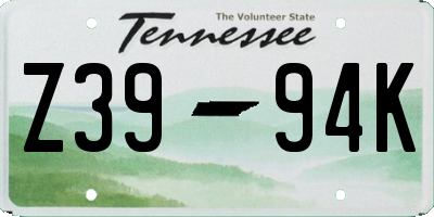 TN license plate Z3994K