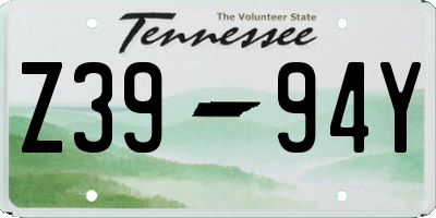 TN license plate Z3994Y