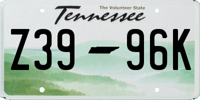 TN license plate Z3996K