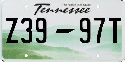 TN license plate Z3997T