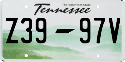 TN license plate Z3997V
