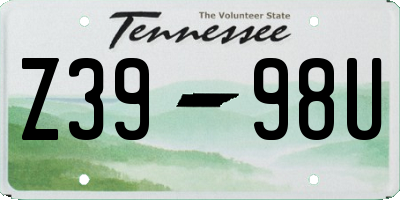 TN license plate Z3998U
