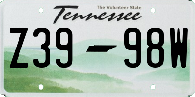 TN license plate Z3998W