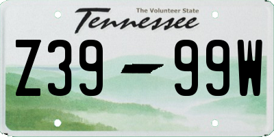 TN license plate Z3999W
