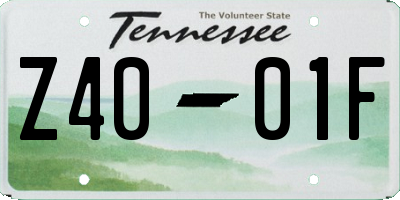 TN license plate Z4001F