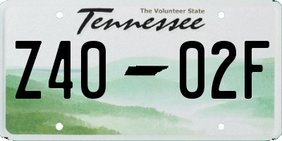 TN license plate Z4002F
