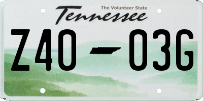 TN license plate Z4003G