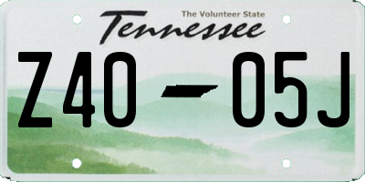 TN license plate Z4005J