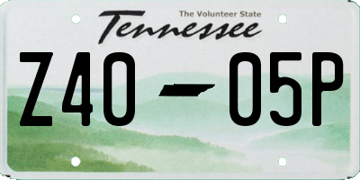 TN license plate Z4005P