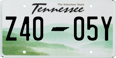 TN license plate Z4005Y