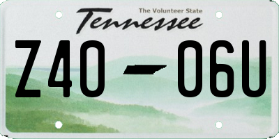TN license plate Z4006U