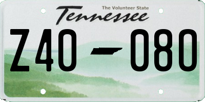 TN license plate Z4008O