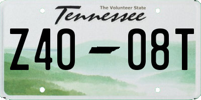 TN license plate Z4008T