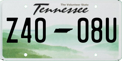 TN license plate Z4008U