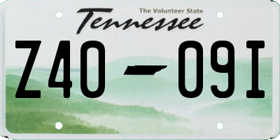 TN license plate Z4009I