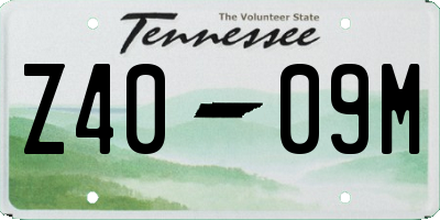 TN license plate Z4009M