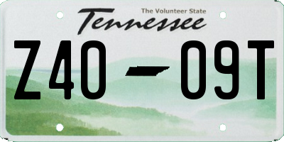 TN license plate Z4009T