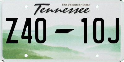 TN license plate Z4010J