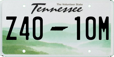 TN license plate Z4010M