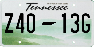 TN license plate Z4013G
