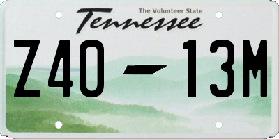 TN license plate Z4013M