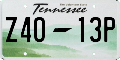 TN license plate Z4013P
