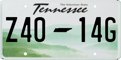 TN license plate Z4014G