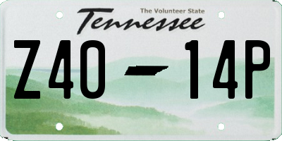 TN license plate Z4014P