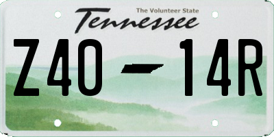 TN license plate Z4014R