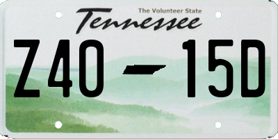 TN license plate Z4015D