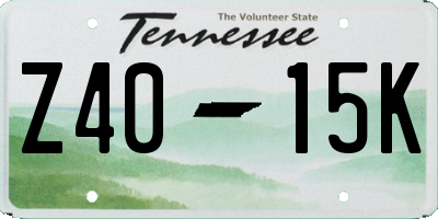 TN license plate Z4015K