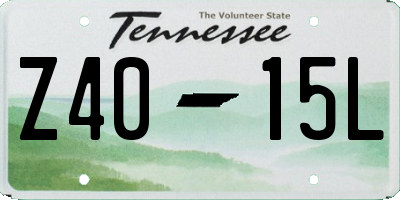 TN license plate Z4015L