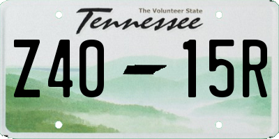TN license plate Z4015R