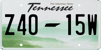 TN license plate Z4015W