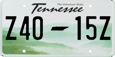 TN license plate Z4015Z