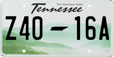 TN license plate Z4016A