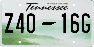 TN license plate Z4016G