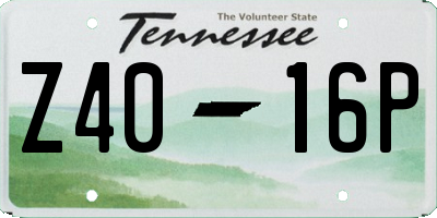 TN license plate Z4016P