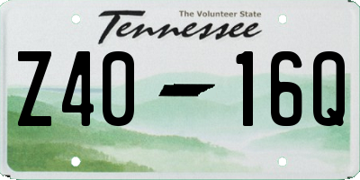 TN license plate Z4016Q