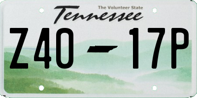 TN license plate Z4017P