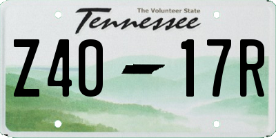 TN license plate Z4017R