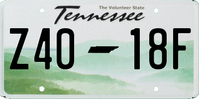 TN license plate Z4018F