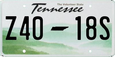 TN license plate Z4018S