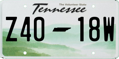 TN license plate Z4018W