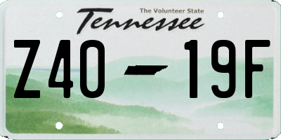 TN license plate Z4019F